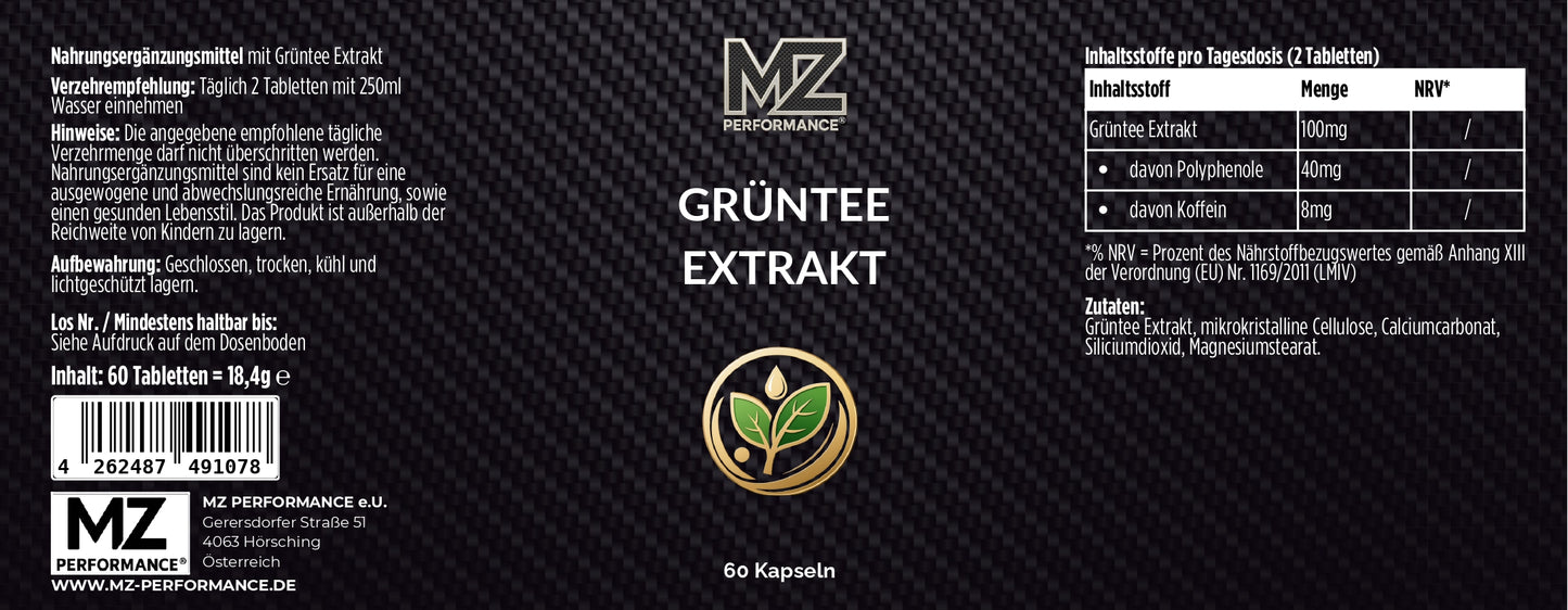 Grüntee Extrakt mit 40% Polyphenole - 60 Kapseln