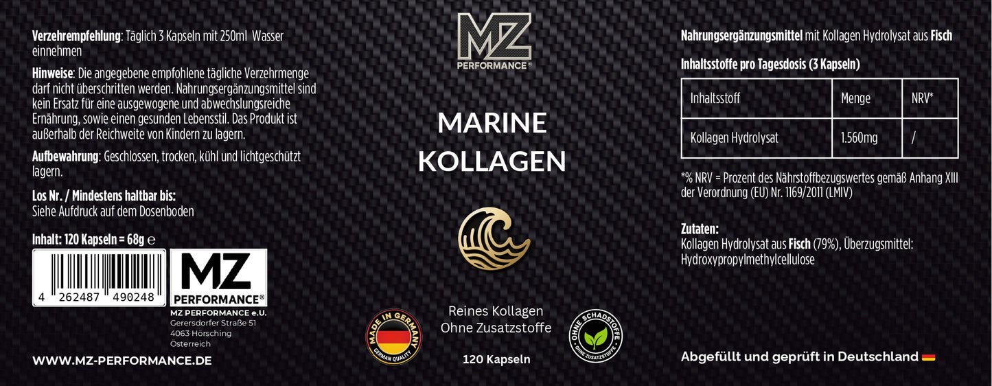 Marine Kollagen hoch hydrolysiert - 120 Kapseln