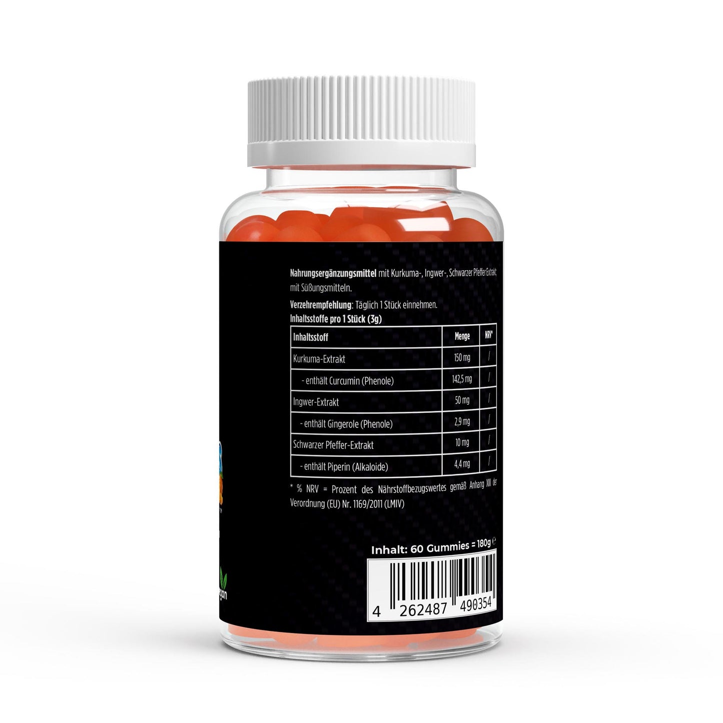 Kurkuma + Ingwer + Schwarzer Pfeffer Gummies - 60 Stk.