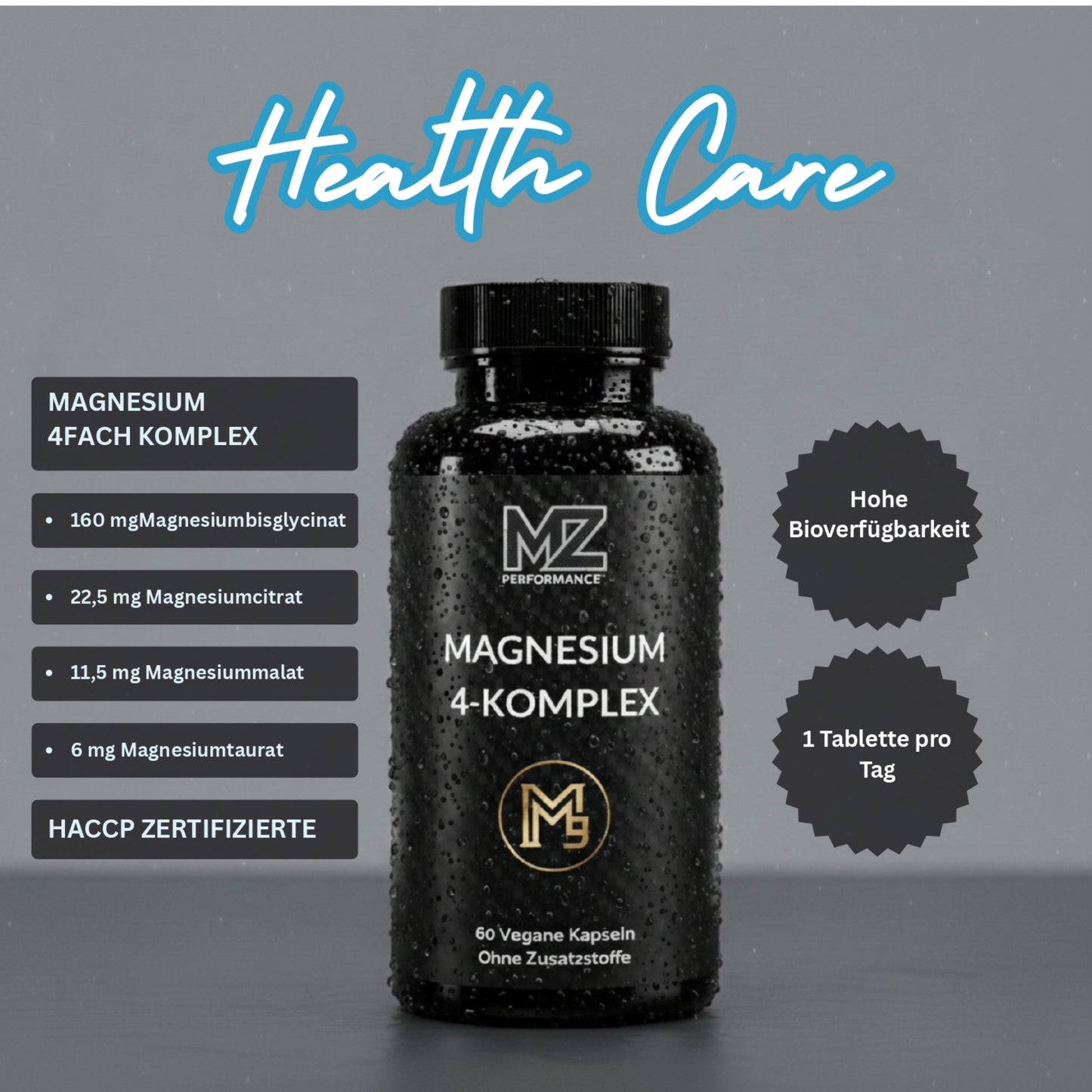 Magnesium 4-Komplex - 60 Tabletten - hohe Bioverfügbarkeit