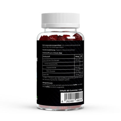 Löwenmähne + Vitamin B6 Gummies - 60 Stk.