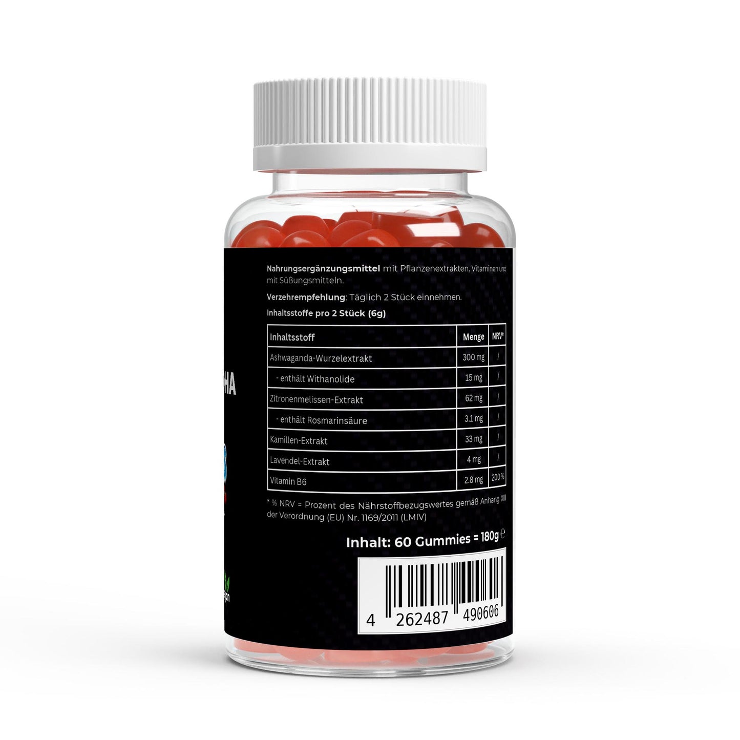 Premium Ashwagandha Gummies 300 + Vitamin B6,- 60 Stk