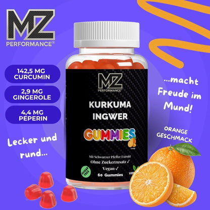 Kurkuma + Ingwer + Schwarzer Pfeffer Gummies - 60 Stk.