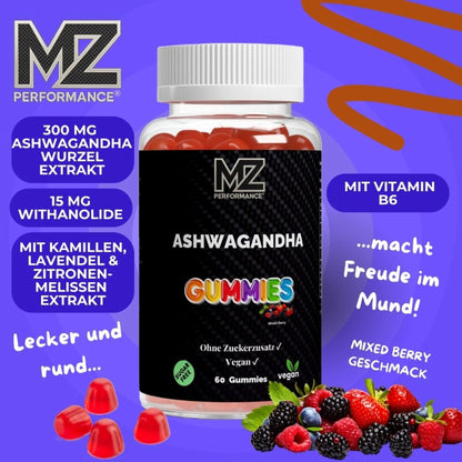 Premium Ashwagandha Gummies 300 + Vitamin B6,- 60 Stk