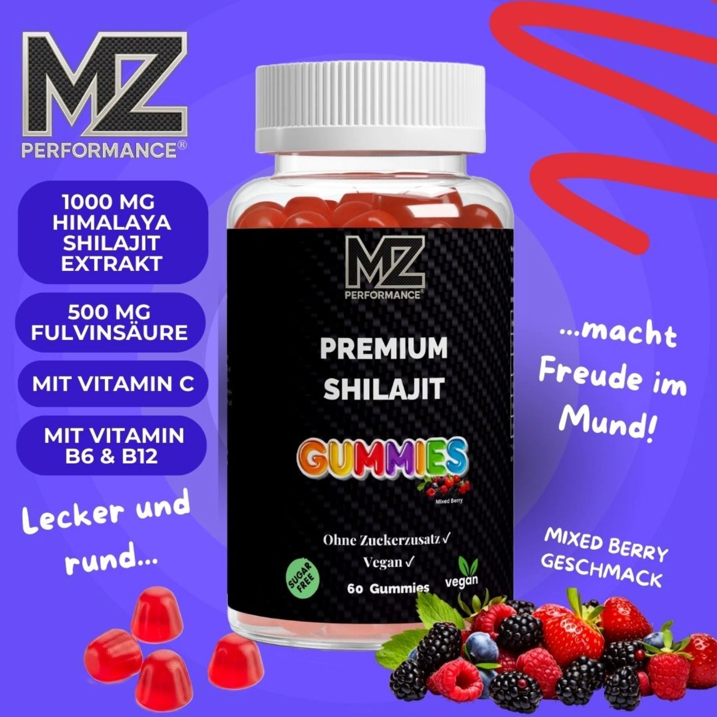 Himalaya Shilajit Gummies 1000 + Vitamin C,B6, B12 - 60 Stk