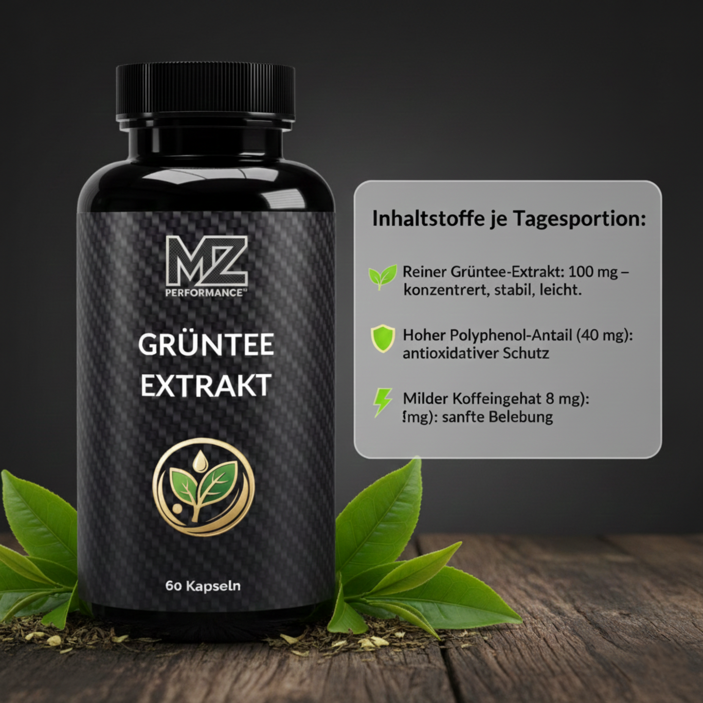 Grüntee Extrakt mit 40% Polyphenole - 60 Kapseln